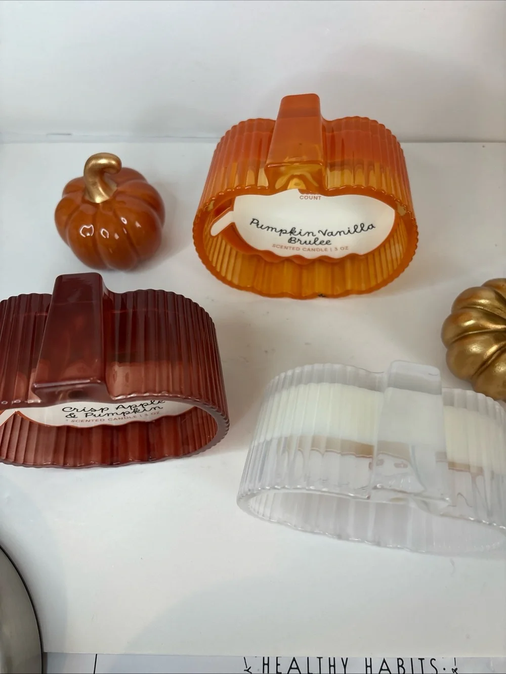 Target Pumpkin Wax Melts - Orange, Brown, White, Gold Accents